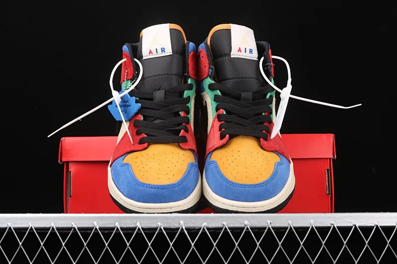 All categories Air Jordan Jordan series basketball shoes Air Jordan 1 Mid Blue The Great x Air Jordan 1 Mid AJ1 Joe 1 mid-top "colorful stitching" basketball shoes CU2805-100
